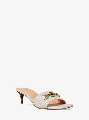 Natalie Signature Logo Kitten Sandal