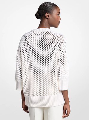 Hand-Crocheted Cashmere and Cotton Sweater