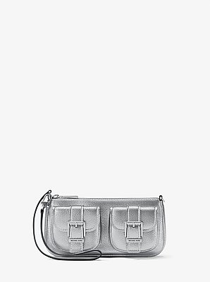 Zoe Small Metallic Leather Pochette