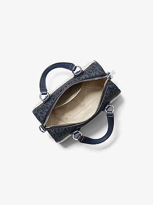 Grayson Small Striped Signature Logo Duffel Crossbody Bag