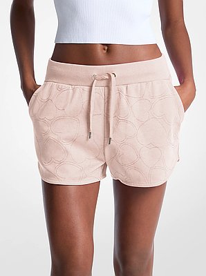Pantal&oacute;n corto de mezcla de algod&oacute;n con bordado de coraz&oacute;n