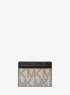Cooper Large Signature Logo Folio Bi-Fold Wallet in PG/BLK MUL | Michael Kors image number 0