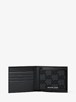Hudson Logo Embossed Leather Billfold Wallet and Passcase