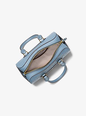Jet Set Travel Extra-Small Logo Embossed Leather Duffel Crossbody Bag