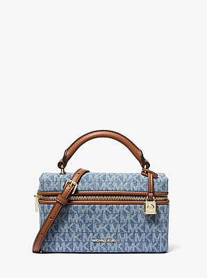 Jana Extra-Small Signature Logo Print Denim Convertible Crossbody Bag