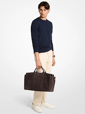 Nicholas Medium Suede Slouch Duffel Bag