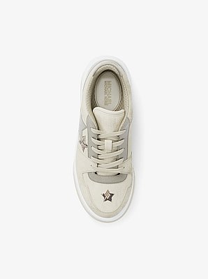 Lexi Embellished Mixed-Media Sneaker