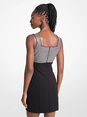 Mini vestido de viscosa elastizada con adornos