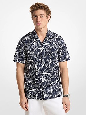 Floral Print Cotton Blend Shirt