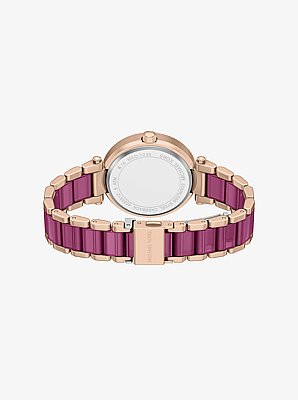 Reloj Parker oversize en tono rosa con pav&eacute;