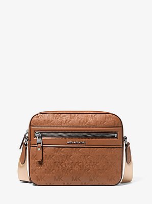 Jet Set Logo Embossed Leather Crossbody Bag