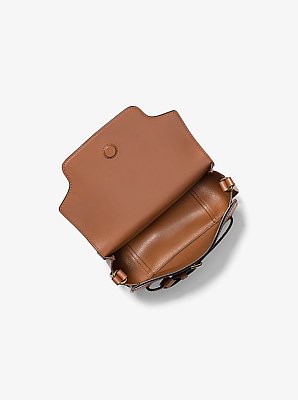 Emilia Small Pebbled Leather Saddle Crossbody Bag
