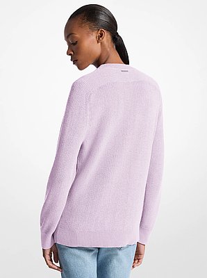 Braided Logo Cotton Blend Sweater