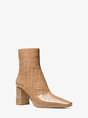 Elise Crocodile Embossed Leather Boot