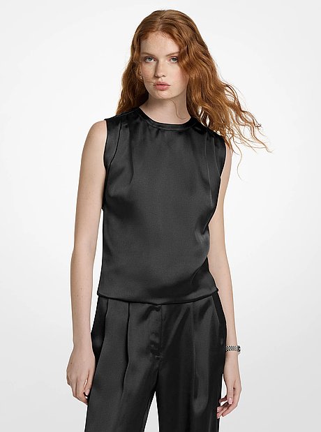 &bull; Blouse <br/>&bull; Satin <br/>&bull; 100% polyester <br/>&bull; Machine wash <br/>&bull; Imported <br/>&bull; Model is 5&rsquo;10&rdquo;/178 cm wearing size XS