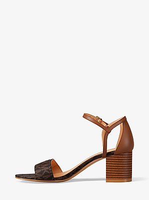 Hannah Signature Logo Block Heel Sandal