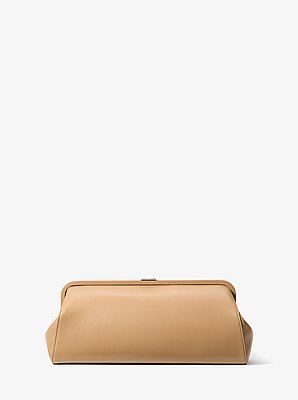 Angelica Large Leather Frame Clutch