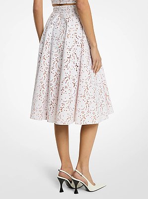 Floral Cotton Eyelet Circle Skirt