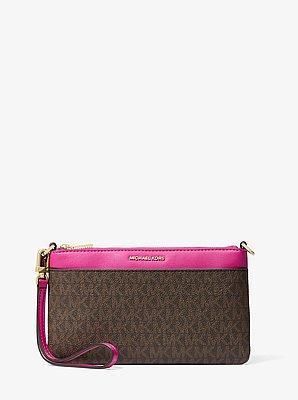 Jet Set Medium Signature Logo Wristlet