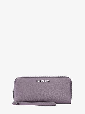 Cartera Continental grande de piel granulada