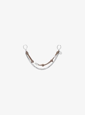 Silver-Tone Charm and Chain Bag Charm