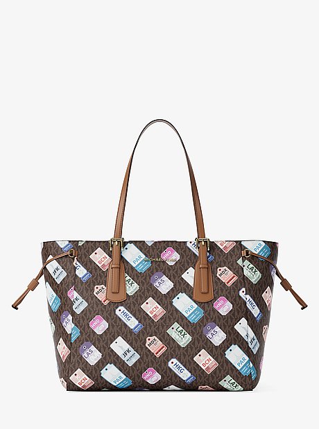 Voyager Large Printed Signature Logo Tote Bag