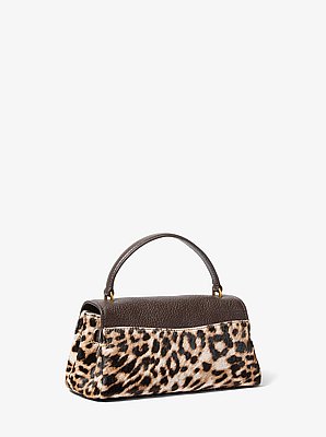 Hamilton Moderne Extra-Small Leather and Leopard Print Calf Hair Slouchy Crossbody Bag
