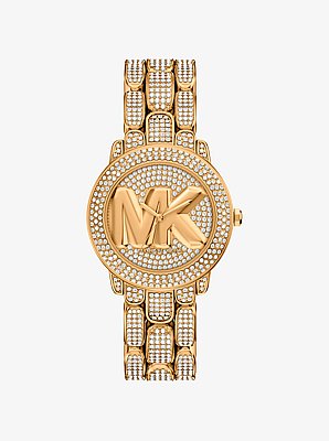 Pav&eacute; Phoebe Gold-Tone Watch
