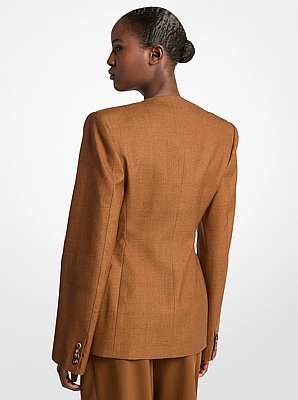 Silk Canvas Belted Wrap Jacket