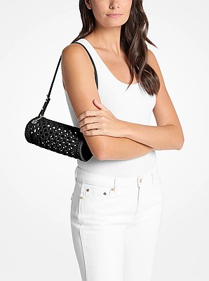 Izzy Small Crocheted Barrel Pochette