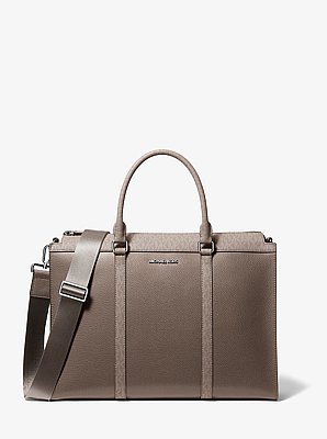 Cooper Pebbled Leather and Signature Logo Briefcase