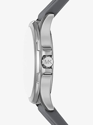 Oversized Bowen Gray-Tone and Silicone Watch