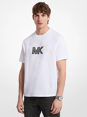 T-shirt in cotone con logo effetto grafico