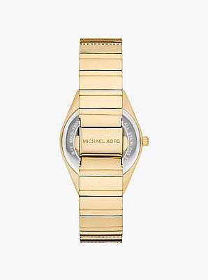 Mini Lennox Pav&eacute; Gold-Tone Watch
