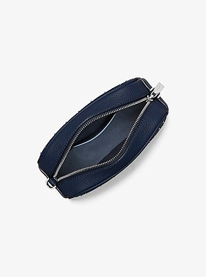 Jet Set Small Studded Pebbled Leather Camera Crossbody Bag