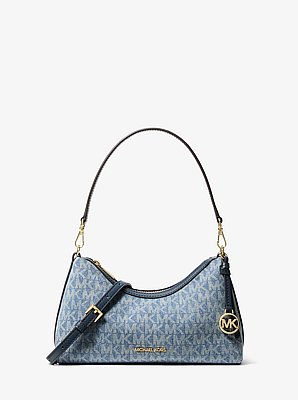 Petit sac &agrave; bandouli&egrave;re convertible Sammy en denim &agrave; imprim&eacute; &agrave; logo Signature
