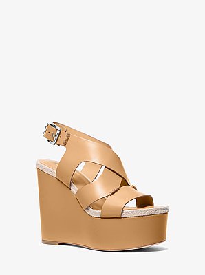 Raven Leather Wedge Sandal