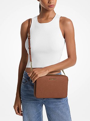 Bandolera Jet Set grande de piel saffiano