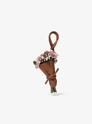 Leather Floral Bouquet Bag Charm