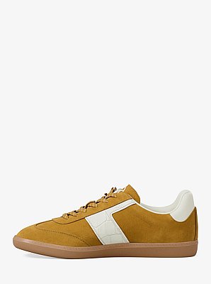 Sneaker Jovie aus Leder mit Krokodilpr&auml;gung und Wildleder