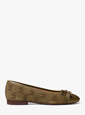 Ballerina Piper Flex in pelle scamosciata con logo