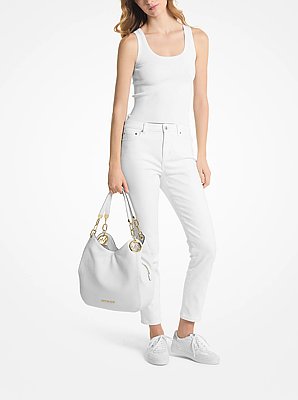 Borsa a spalla Lillie grande in pelle martellata