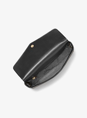 Kacey Medium Signature Logo and Leopard Print Calf Hair Shoulder Bag