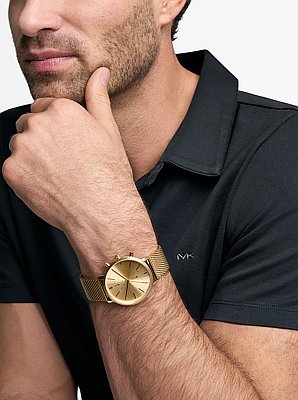 Orologio Blake oversize tonalit&agrave; oro con bracciale in maglia milanese