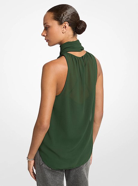 Georgette Sleeveless Scarf Top