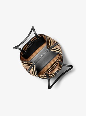 Sac fourre-tout Avalon de taille moyenne tiss&eacute; &agrave; rayures