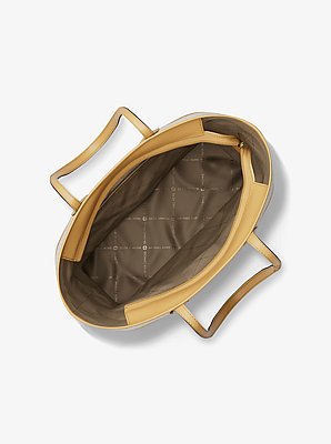Bolso tote Eva grande a rayas con logotipo exclusivo