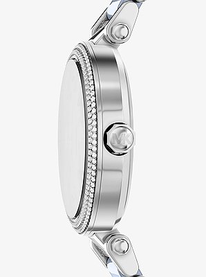 Oversized Parker Pav&eacute; Blue-Tone Watch