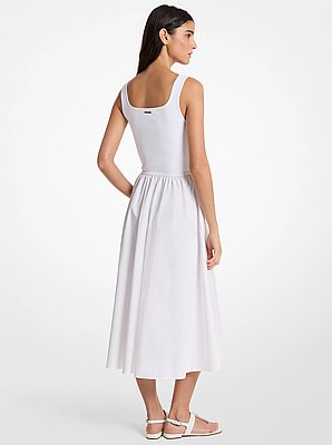 Robe mi-longue en m&eacute;lange de viscose