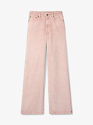 Garment-Dyed Wide Leg Jean